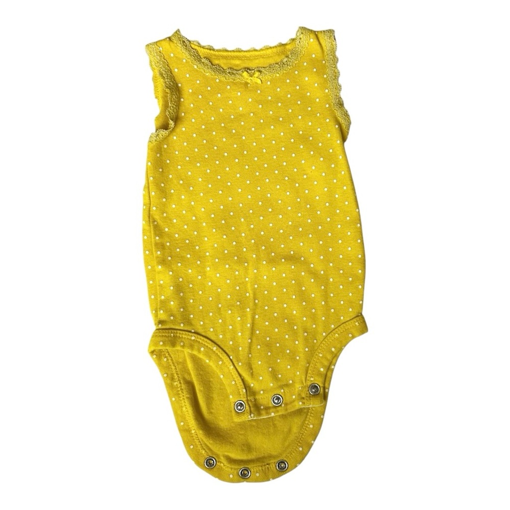 Carter’s Yellow Polka Dot Tank Top Baby Onesie 3 Month